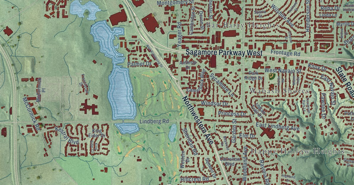 Map of West Lafayette, Indiana in 2026