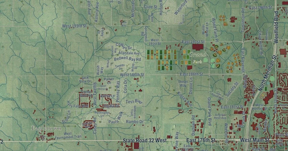 Map of Westfield, Indiana in 2026