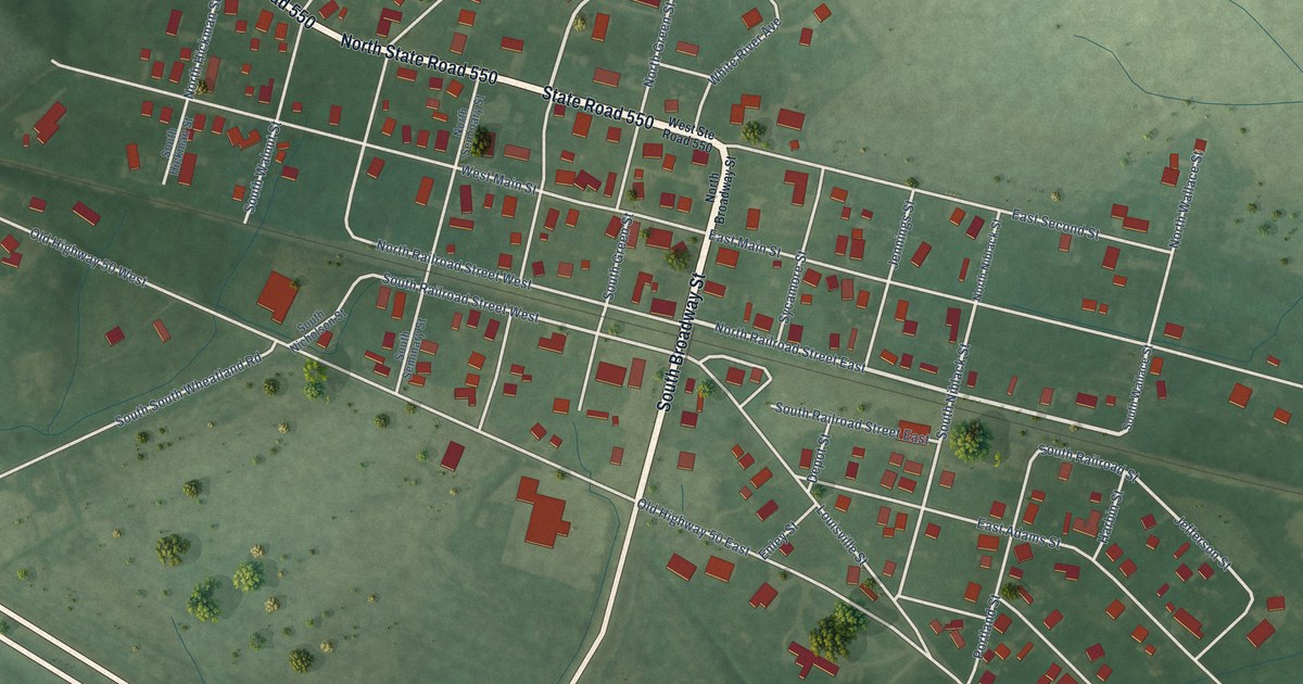 Map of Wheatland, Indiana in 2026