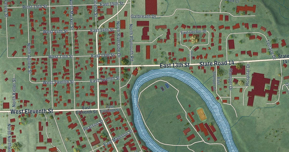 Map of Winamac, Indiana in 2026