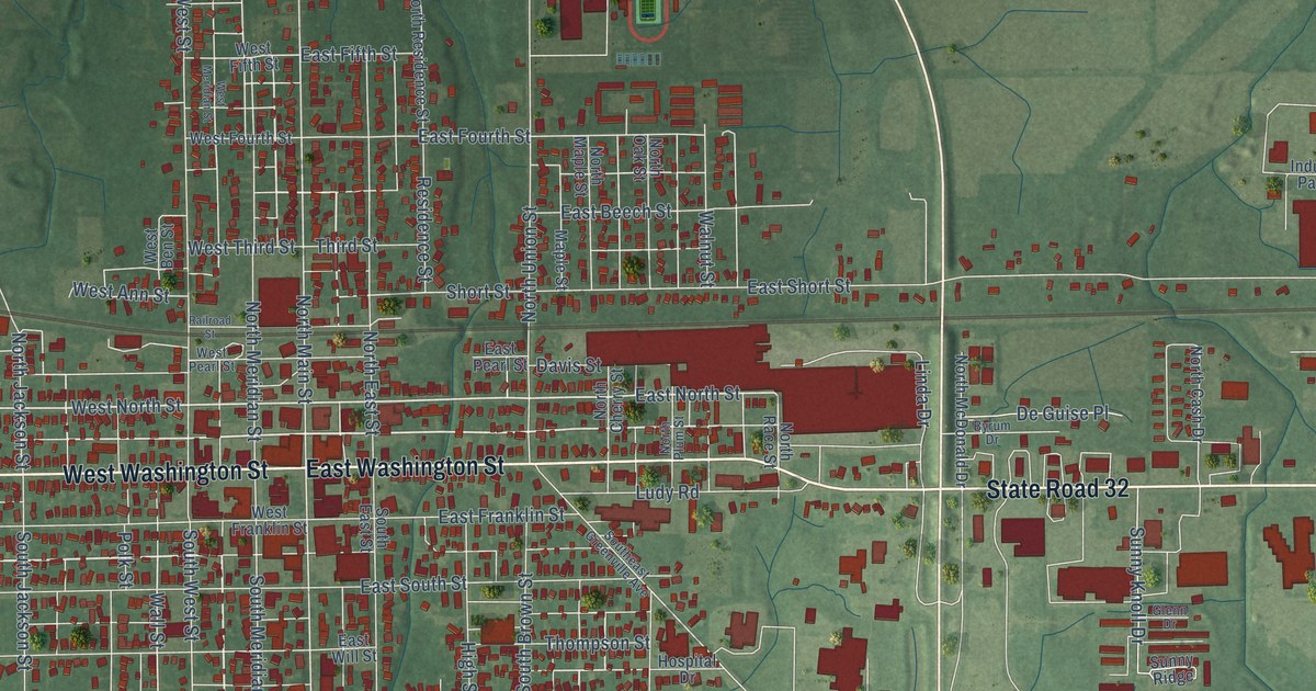Map of Winchester, Indiana in 2026