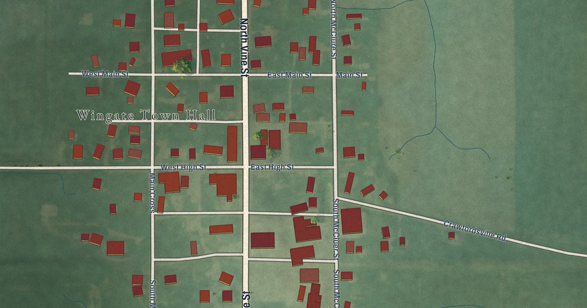 Map of Wingate, Indiana in 2026