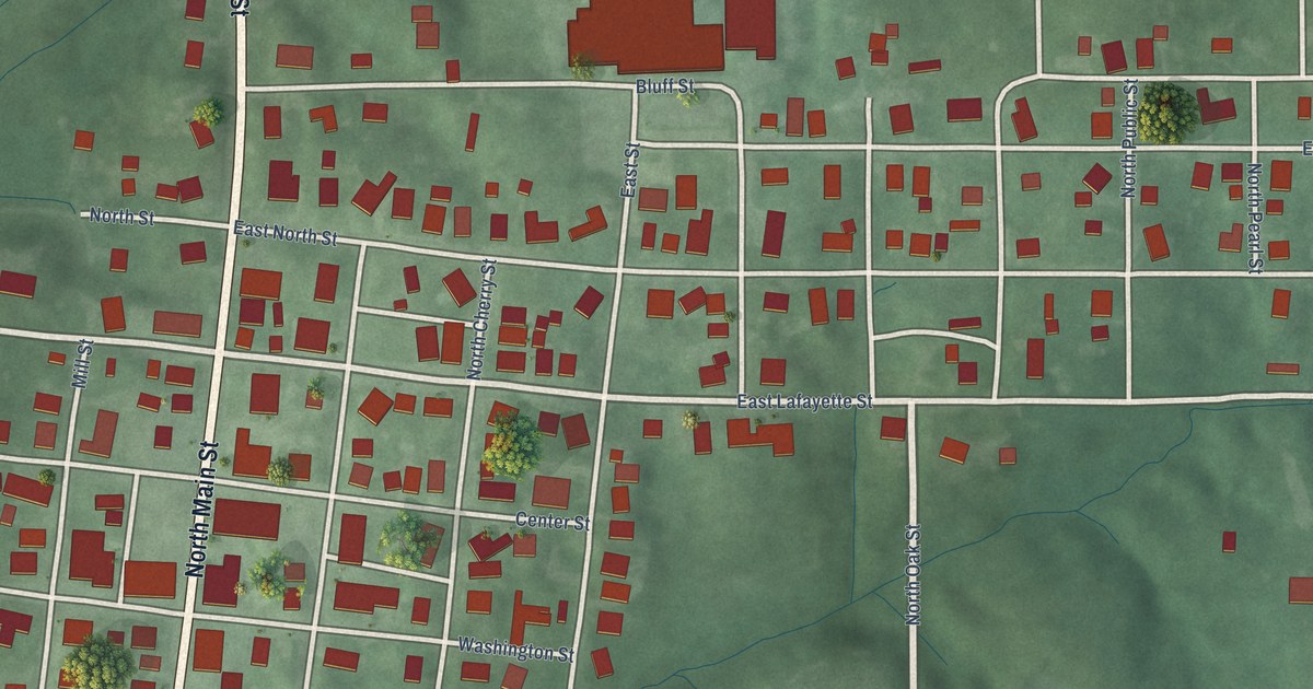 Map of Winslow, Indiana in 2026