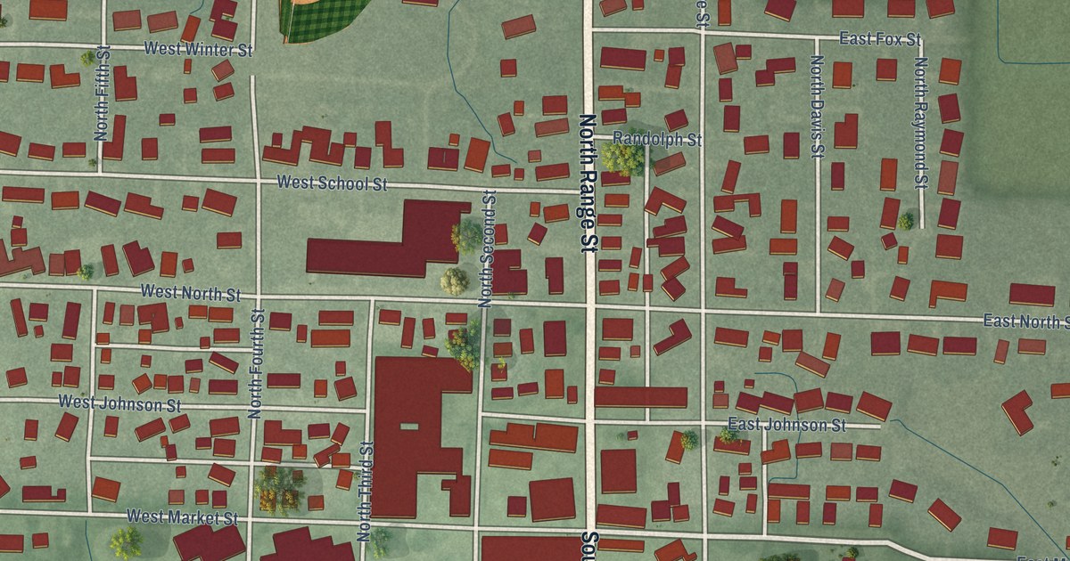 Map of Wolcott, Indiana in 2026