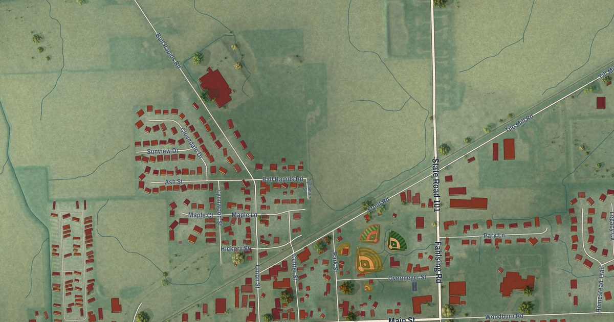 Map of Woodburn, Indiana in 2026