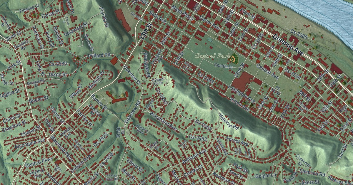 Map of Ashland, Kentucky in 2026