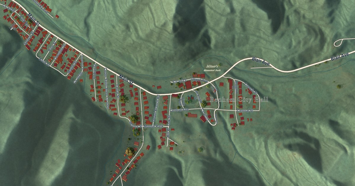 Map of Benham, Kentucky in 2026