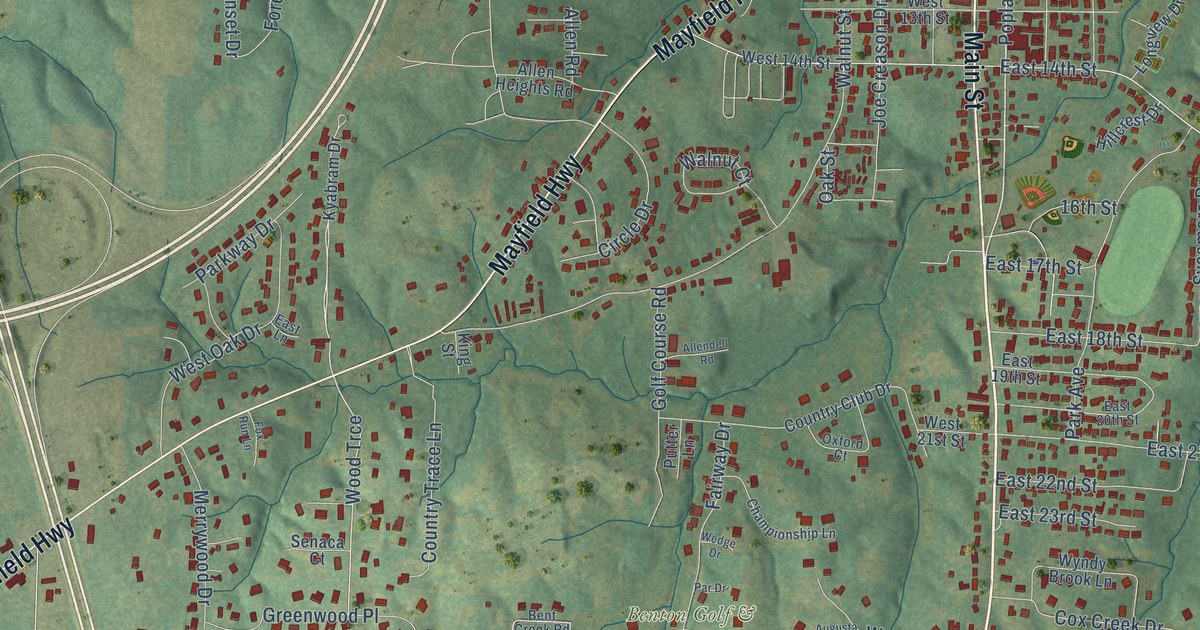 Map of Benton, Kentucky in 2026
