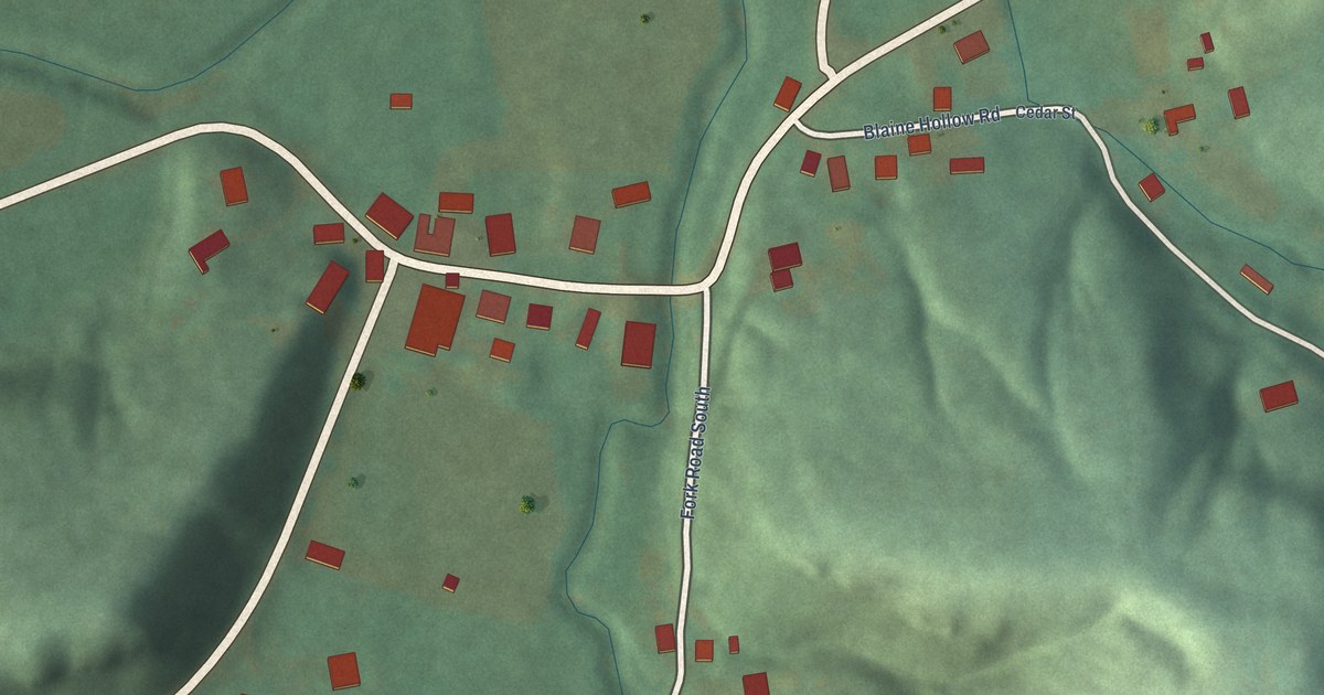 Map of Blaine, Kentucky in 2026