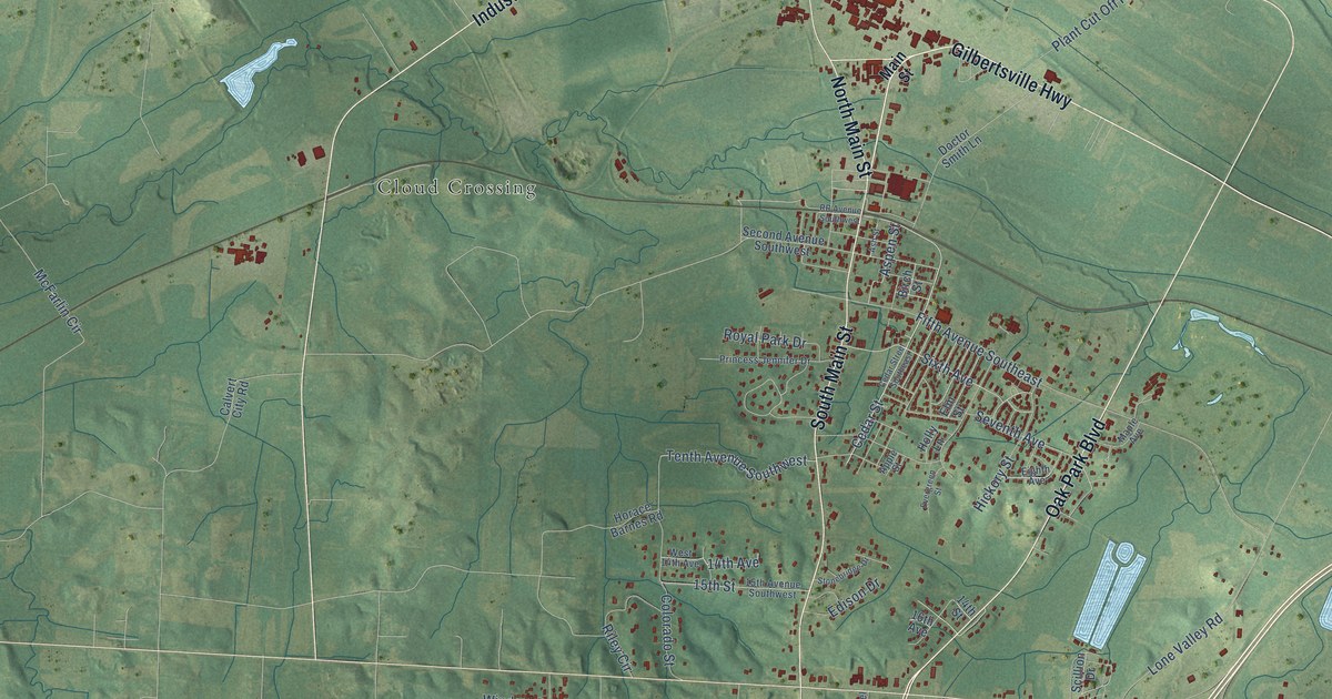 Map of Calvert City, Kentucky in 2026