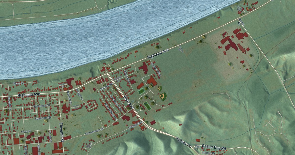 Map of Carrollton, Kentucky in 2026