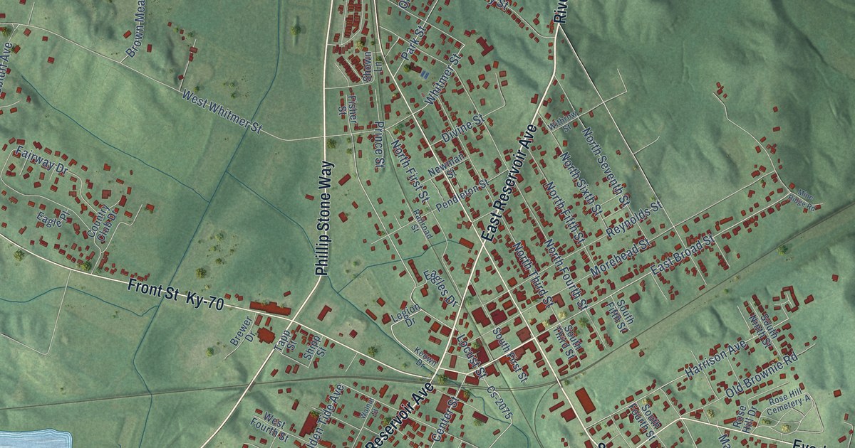 Map of Central City, Kentucky in 2026