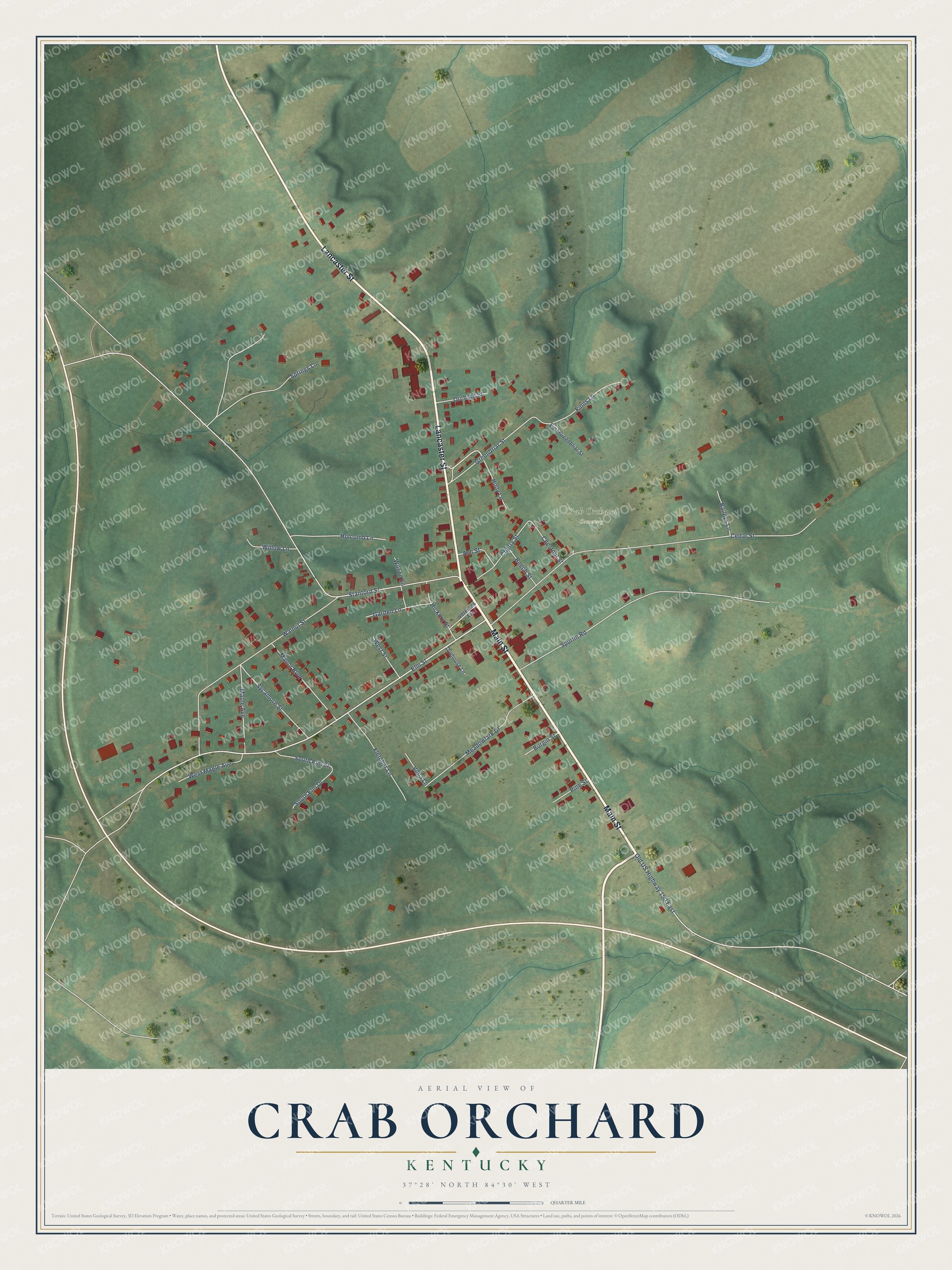 Watermarked full-map preview of Crab Orchard, Kentucky