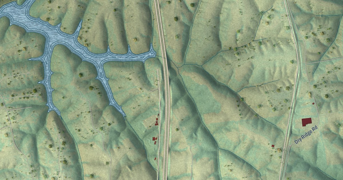 Map of Dry Ridge, Kentucky in 2026