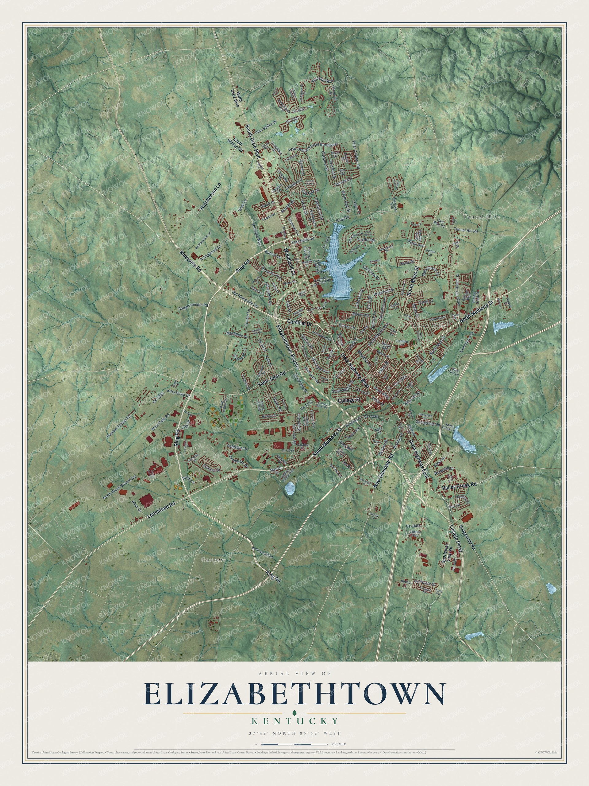 Watermarked full-map preview of Elizabethtown, Kentucky