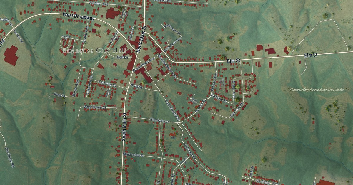 Map of Eminence, Kentucky in 2026