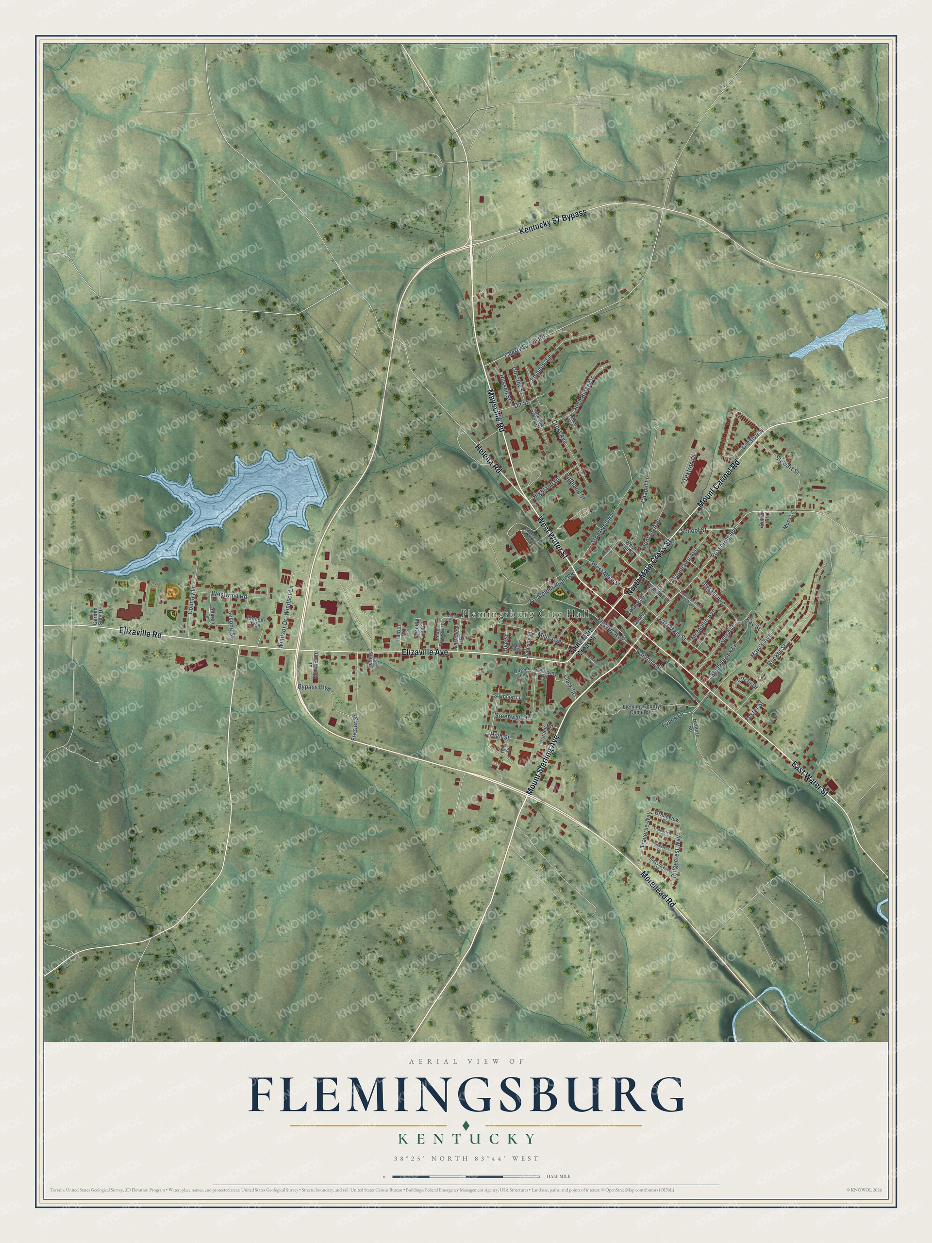 Watermarked full-map preview of Flemingsburg, Kentucky