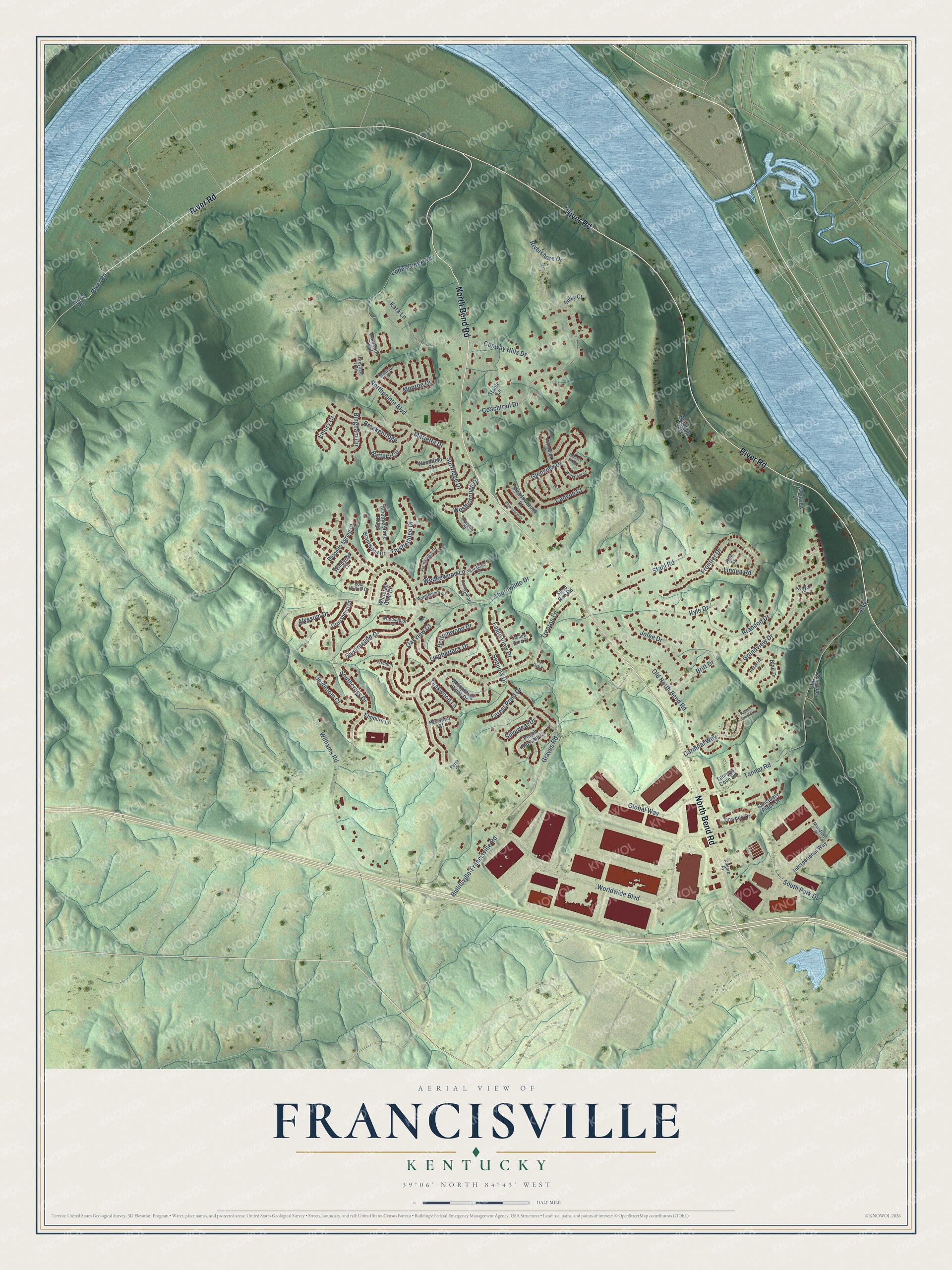 Watermarked full-map preview of Francisville, Kentucky