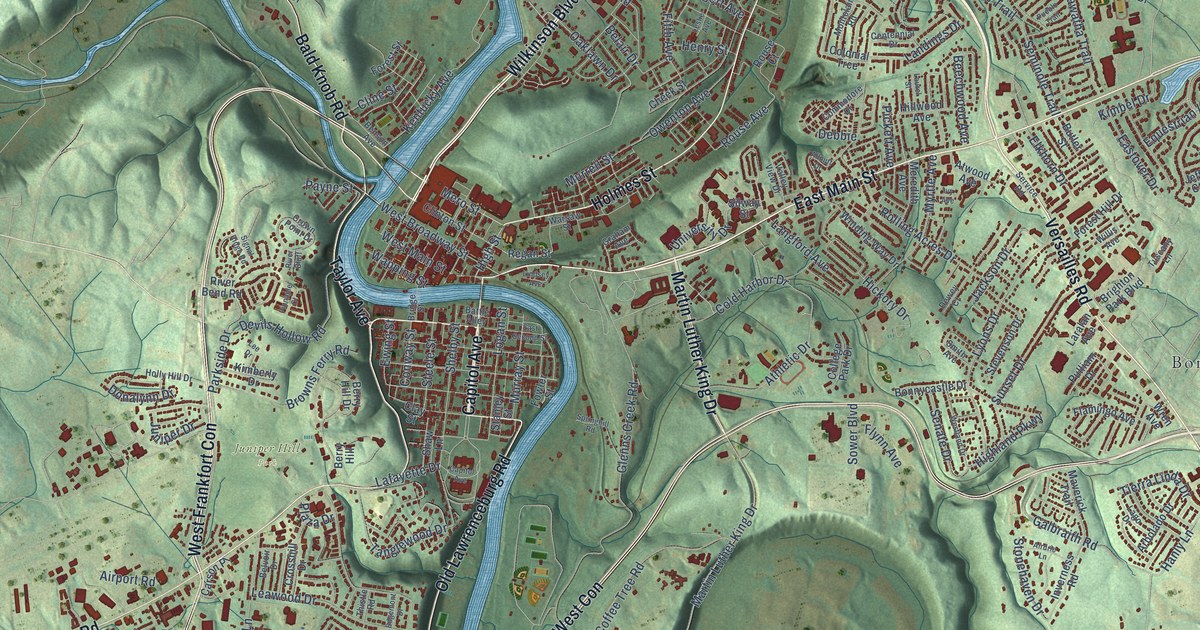 Map of Frankfort, Kentucky in 2026