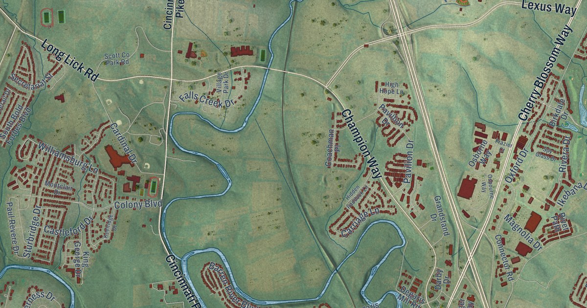 Map of Georgetown, Kentucky in 2026