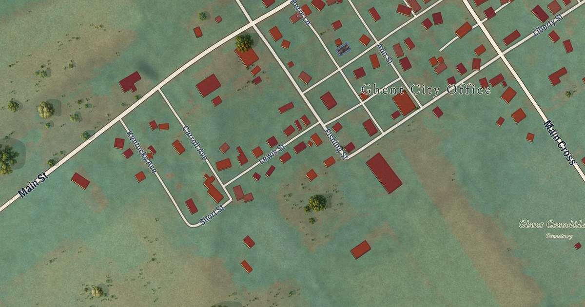 Map of Ghent, Kentucky in 2026