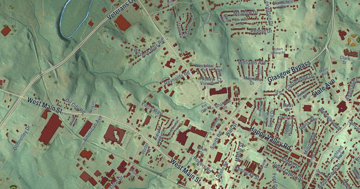 Map of Glasgow, Kentucky in 2026