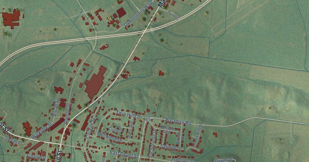 Map of Greenville, Kentucky in 2026