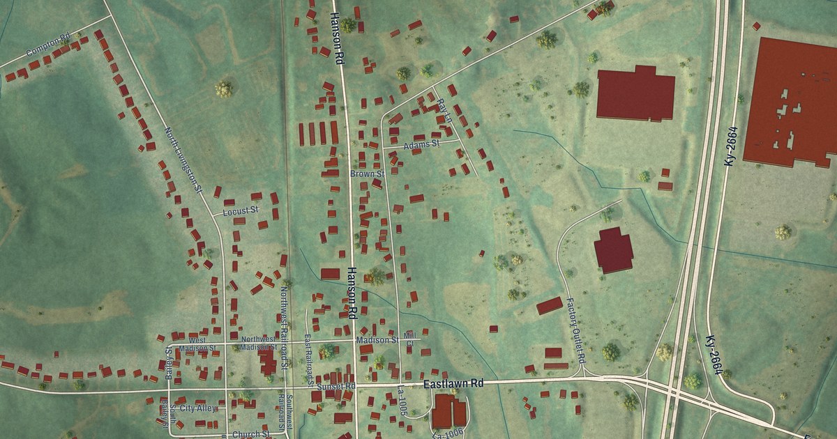 Map of Hanson, Kentucky in 2026