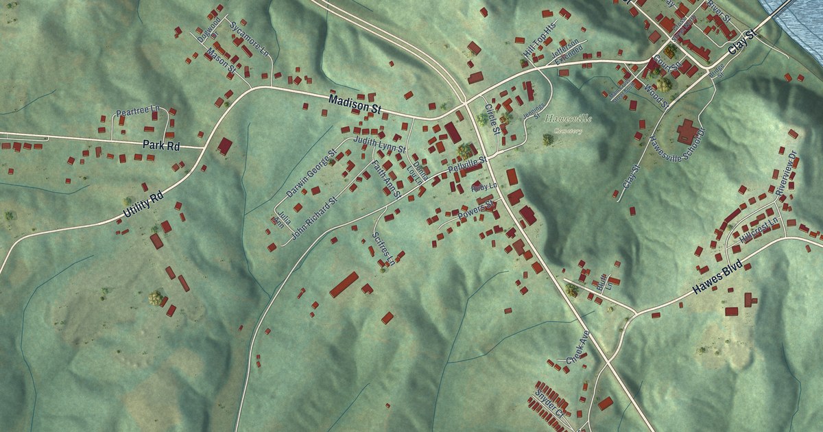 Map of Hawesville, Kentucky in 2026