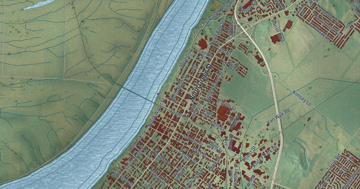 Map of Henderson, Kentucky in 2026