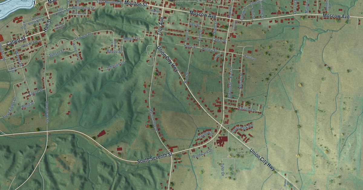 Map of Hickman, Kentucky in 2026