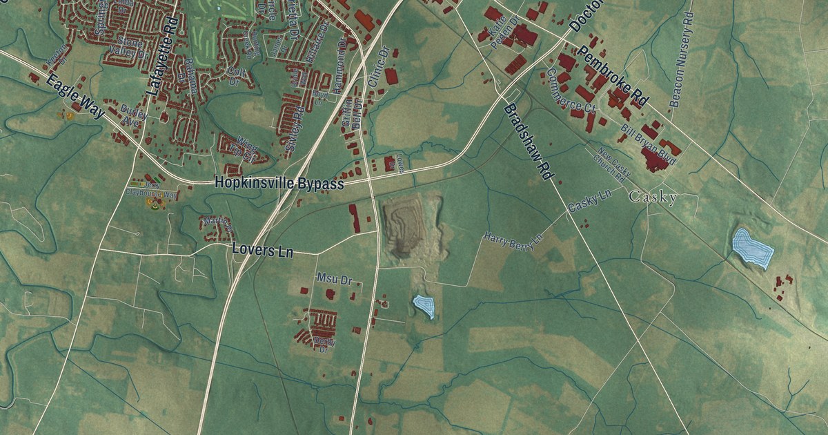 Map of Hopkinsville, Kentucky in 2026