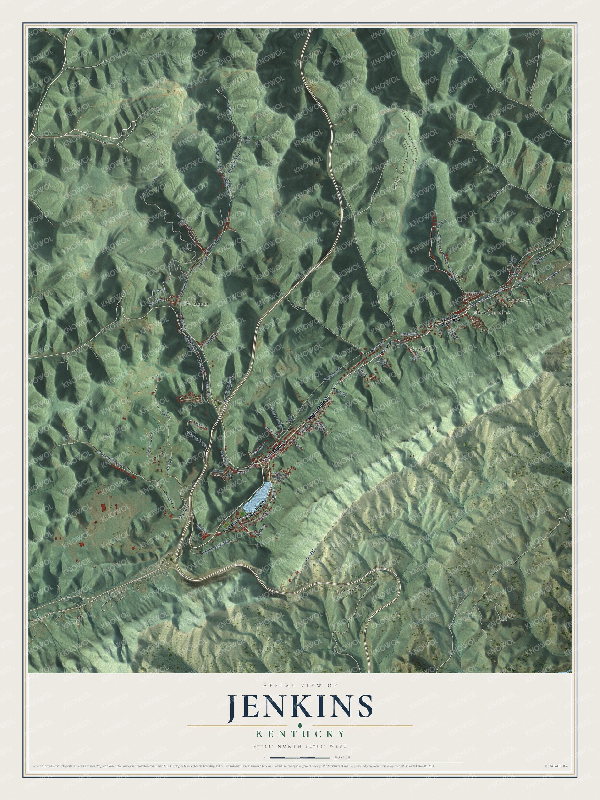 Watermarked full-map preview of Jenkins, Kentucky