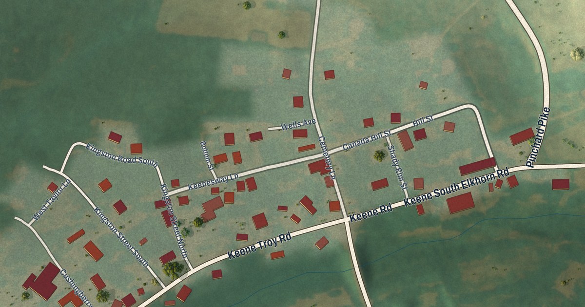Map of Keene, Kentucky in 2026