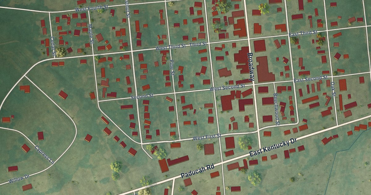 Map of La Center, Kentucky in 2026