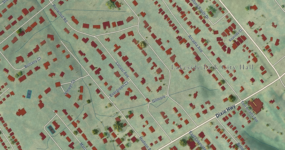 Map of Lakeside Park, Kentucky in 2026
