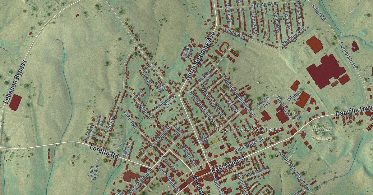 Map of Lebanon, Kentucky in 2026