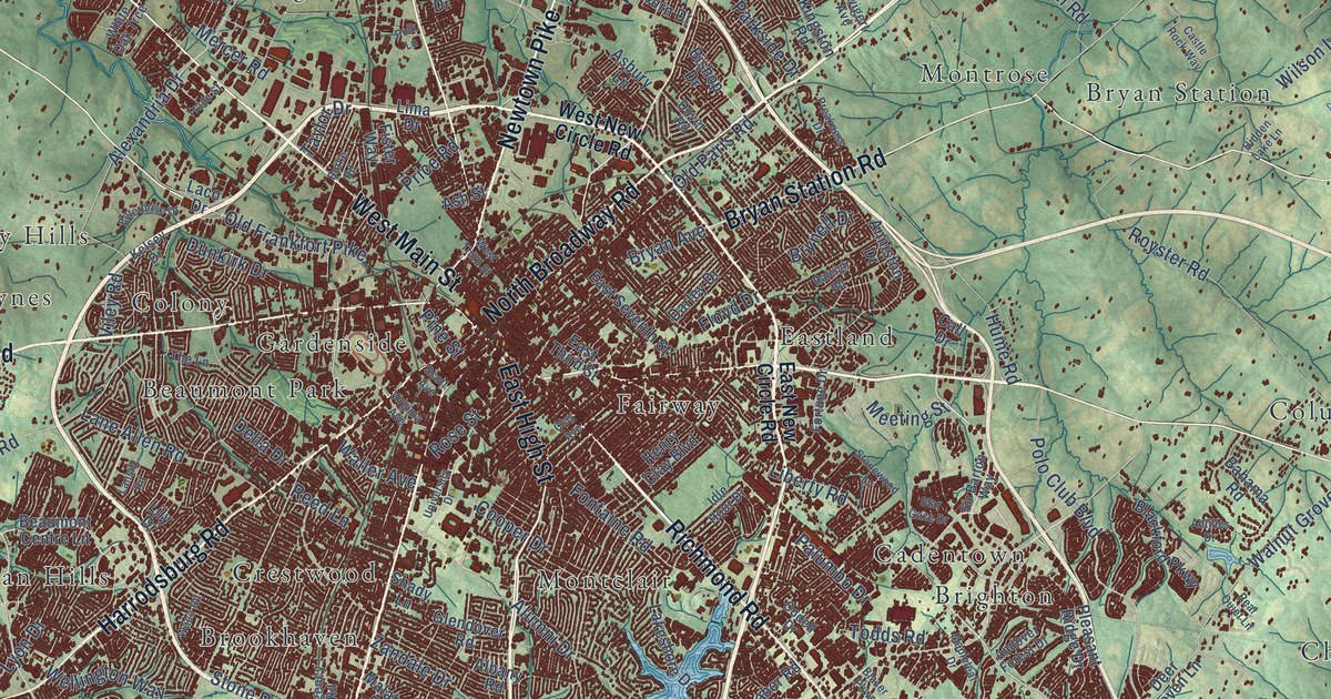Map of Lexington-Fayette, Kentucky in 2026