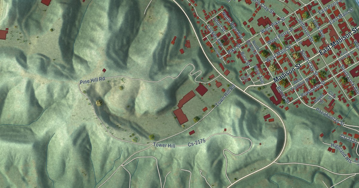 Map of Louisa, Kentucky in 2026
