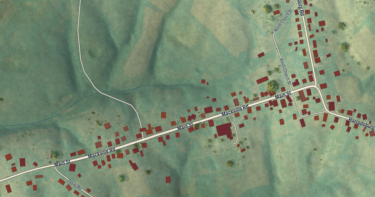 Map of Mackville, Kentucky in 2026