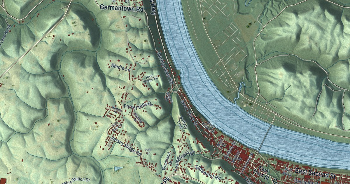 Map of Maysville, Kentucky in 2026