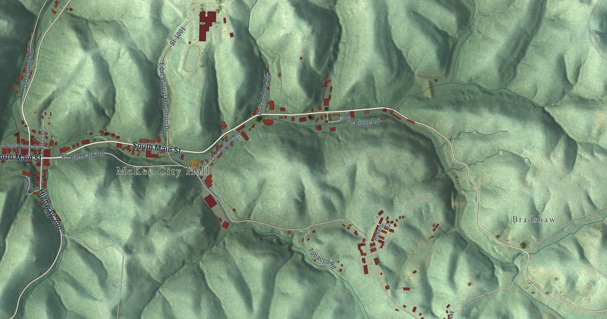 Map of McKee, Kentucky in 2026