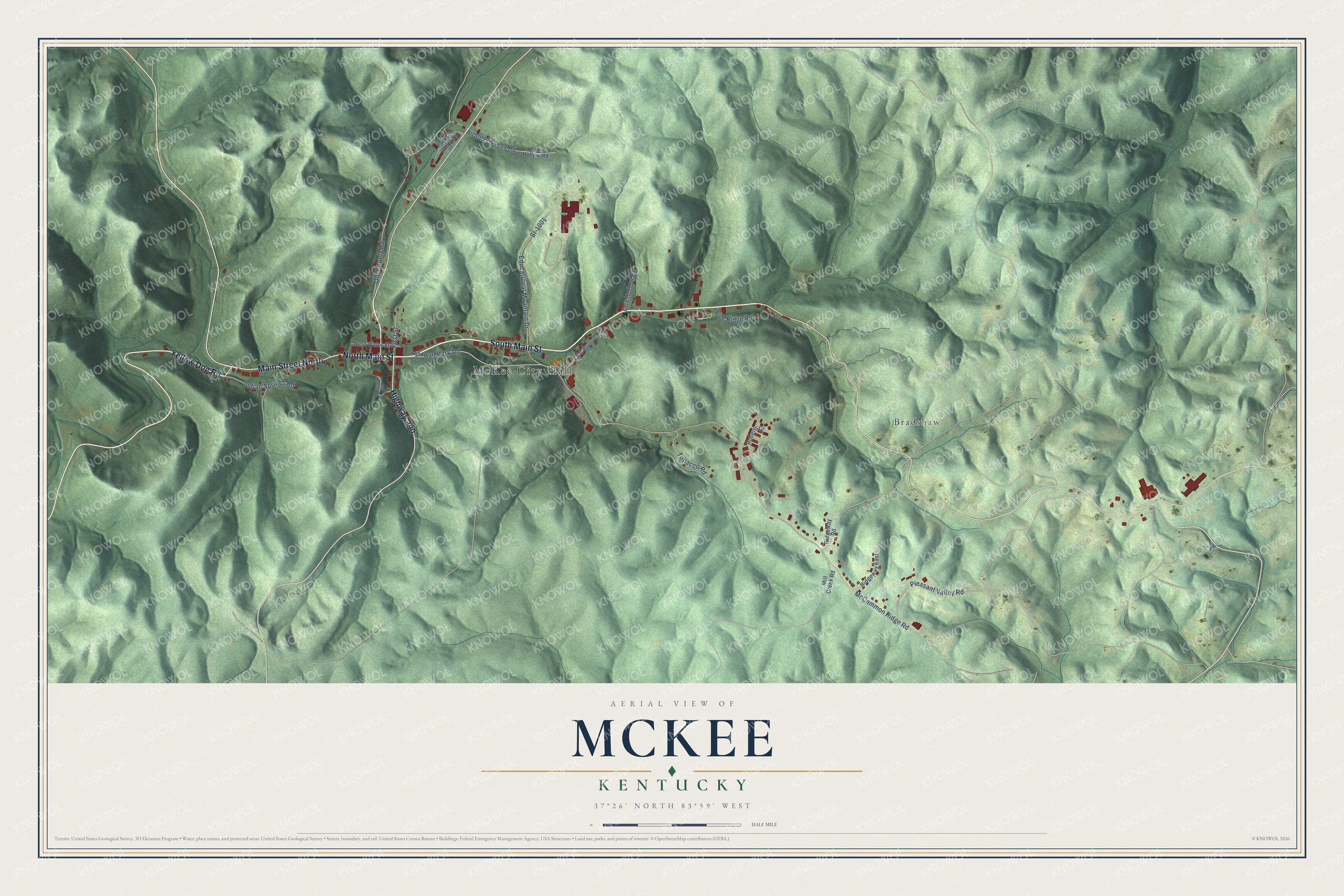 Watermarked full-map preview of McKee, Kentucky