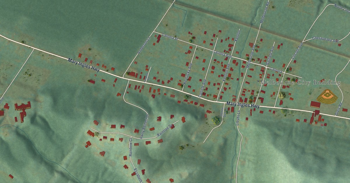Map of Melbourne, Kentucky in 2026