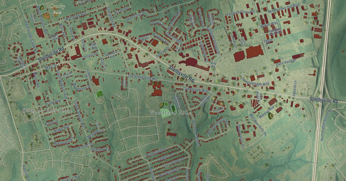Map of Middletown, Kentucky in 2026