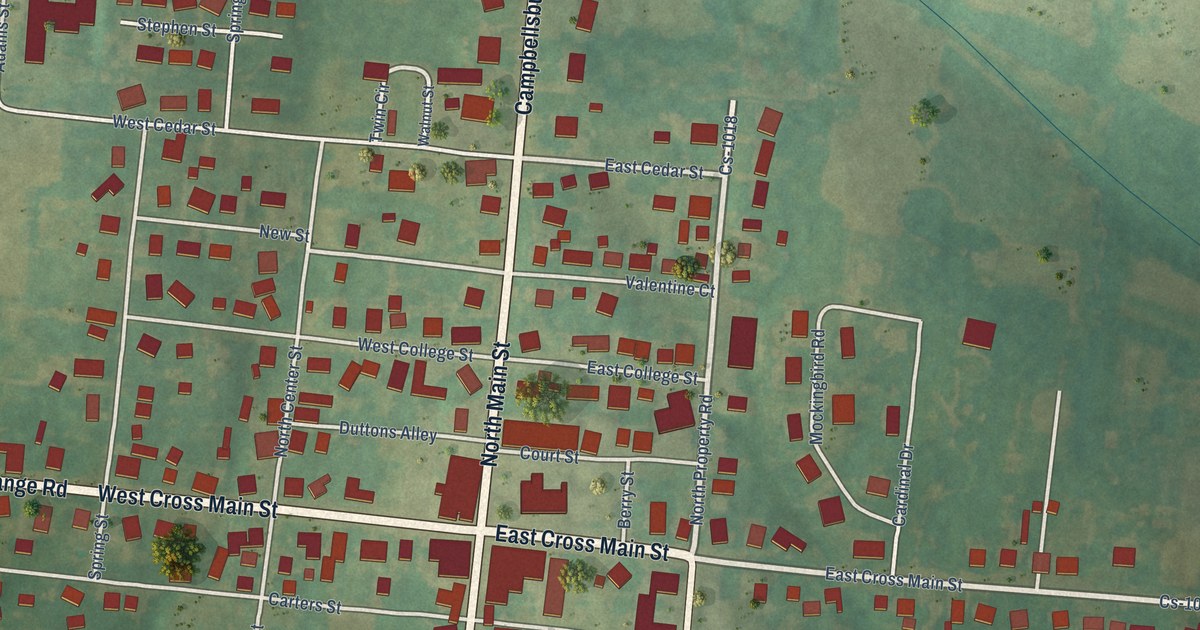Map of New Castle, Kentucky in 2026