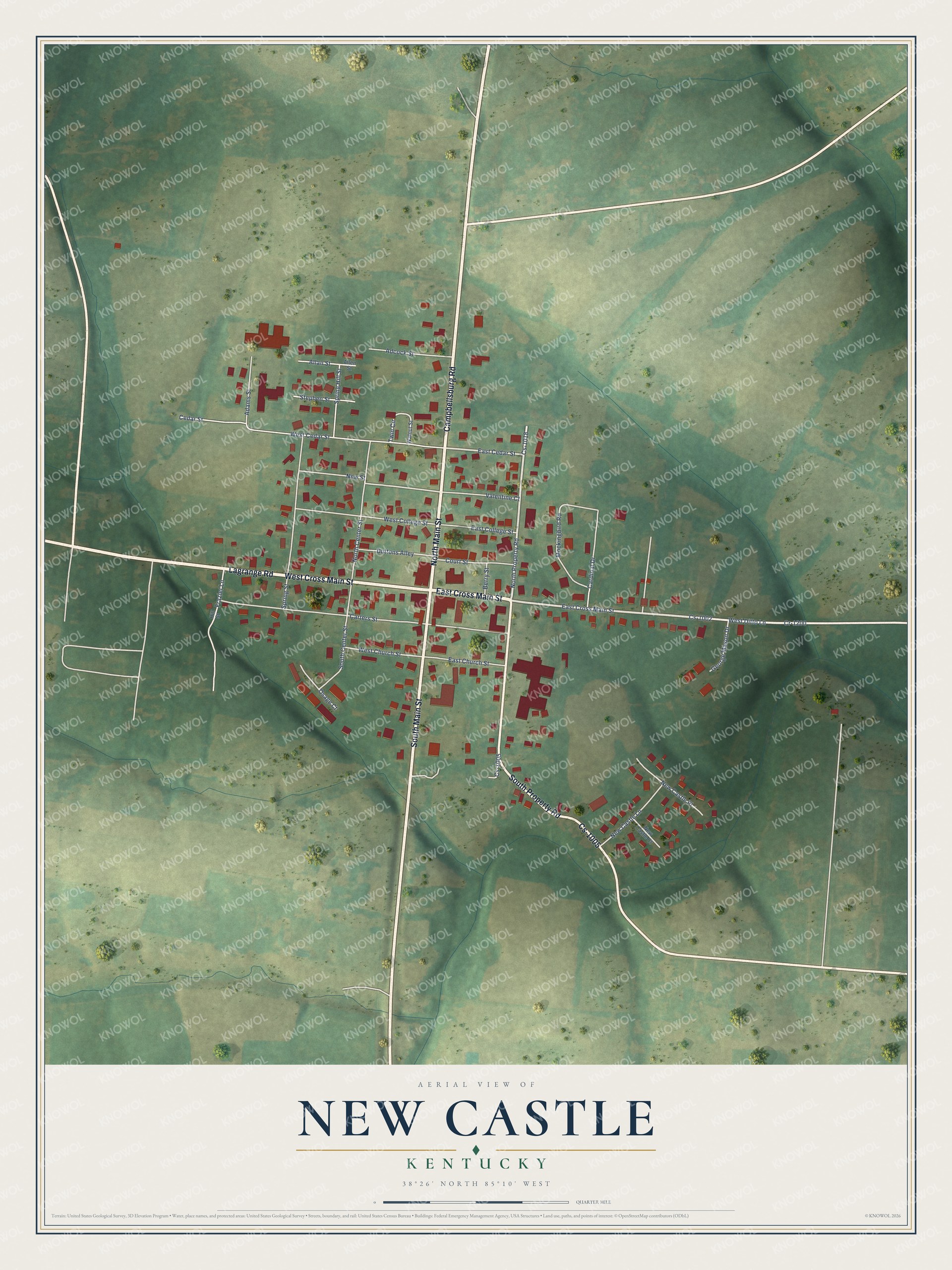 Watermarked full-map preview of New Castle, Kentucky
