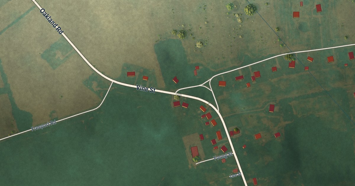 Map of Oakland, Kentucky in 2026