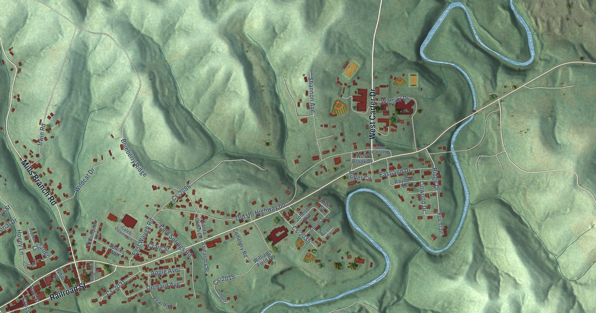 Map of Olive Hill, Kentucky in 2026