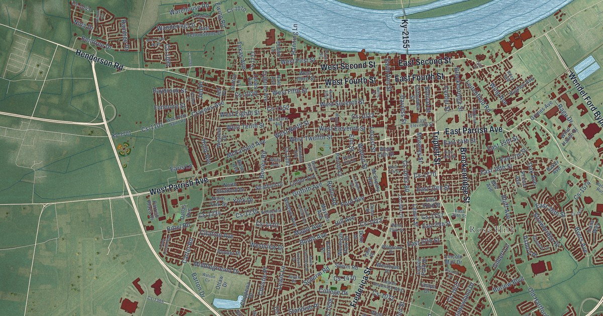 Map of Owensboro, Kentucky in 2026